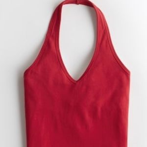 hollister red halter top